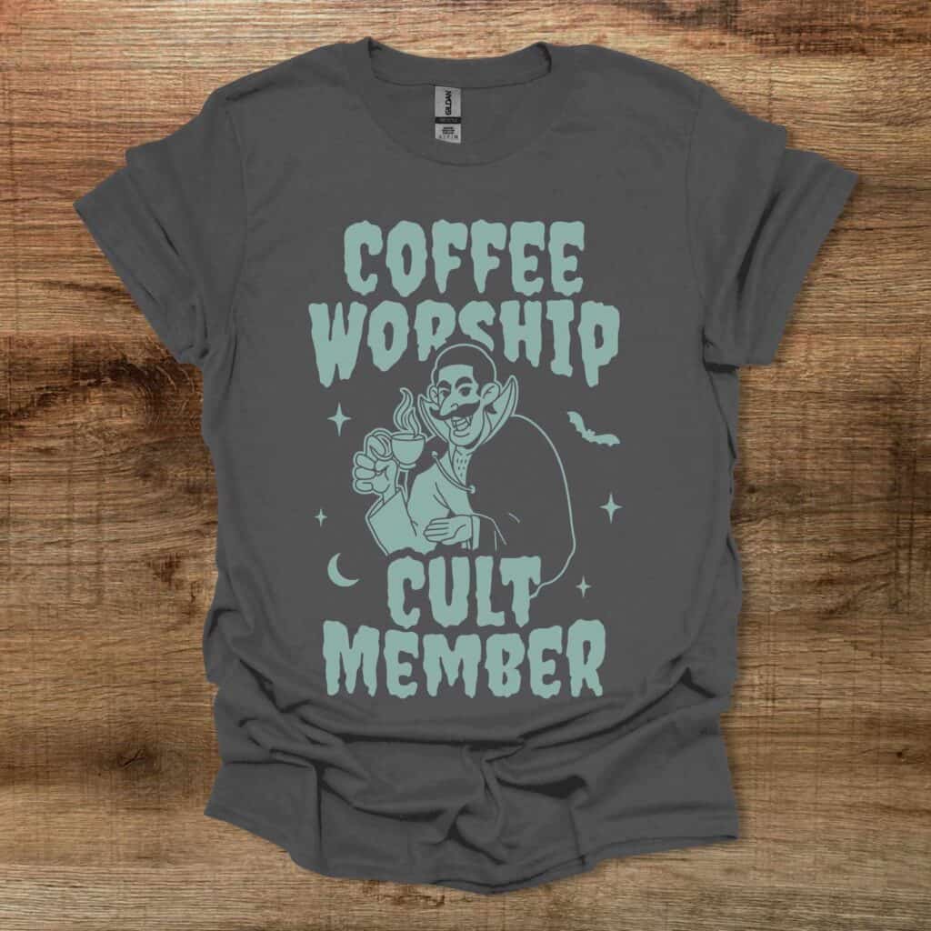 Coffee Halloween Worship Cult Member Charocal T-Shirt Unisex Coffee halloween worship cult member charocal t shirt unisex