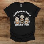 Freshly boo'd coffee halloween pumpkin spice black t shirt unisex