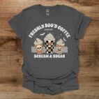 Freshly boo'd coffee halloween pumpkin spice charocal t shirt unisex