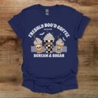 Freshly boo'd coffee halloween pumpkin spice navy t shirt unisex