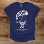 News and coffee navy t shirt unisex