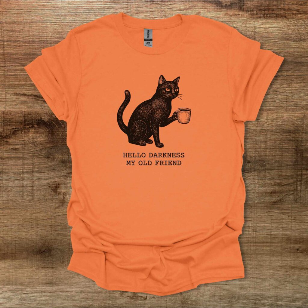 Cat hello darkness my old friend orange