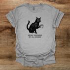 Cat hello darkness my old friend sport grey t shirt unisex