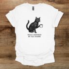 Cat hello darkness my old friend white t shirt unisex