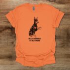 Doberman hello darkness my old friend dog orange