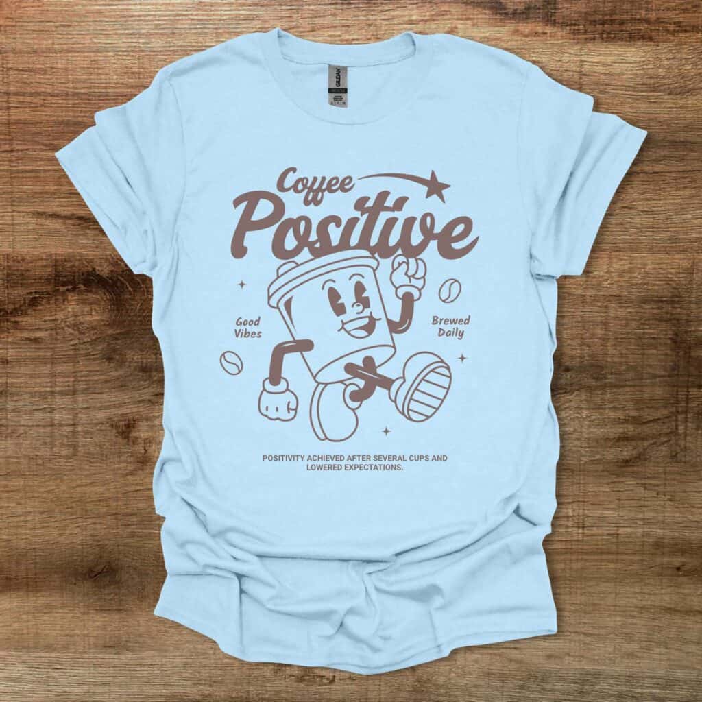 Coffee Positive Mascot Light Blue Coffee positive mascot light blue