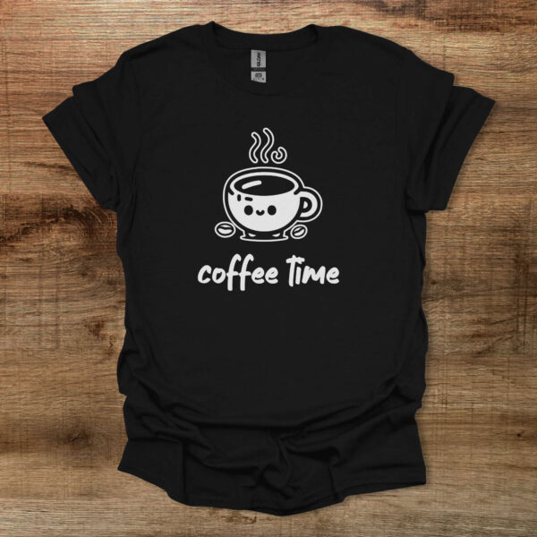 Coffee time mascot black t shirt unisex
