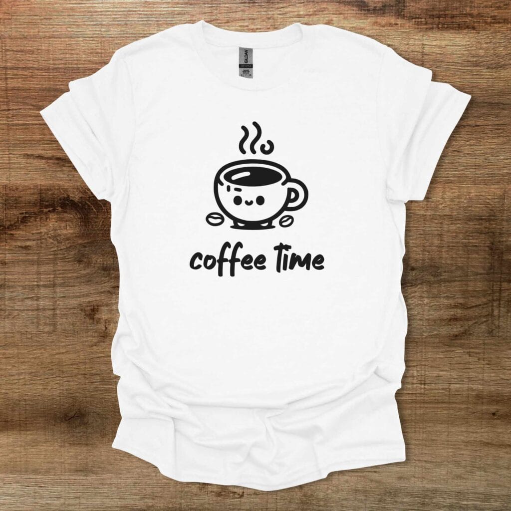 Coffee Time Mascot White T-Shirt Unisex Coffee time mascot white t shirt unisex