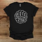 Coffee time typography black t shirt unisex