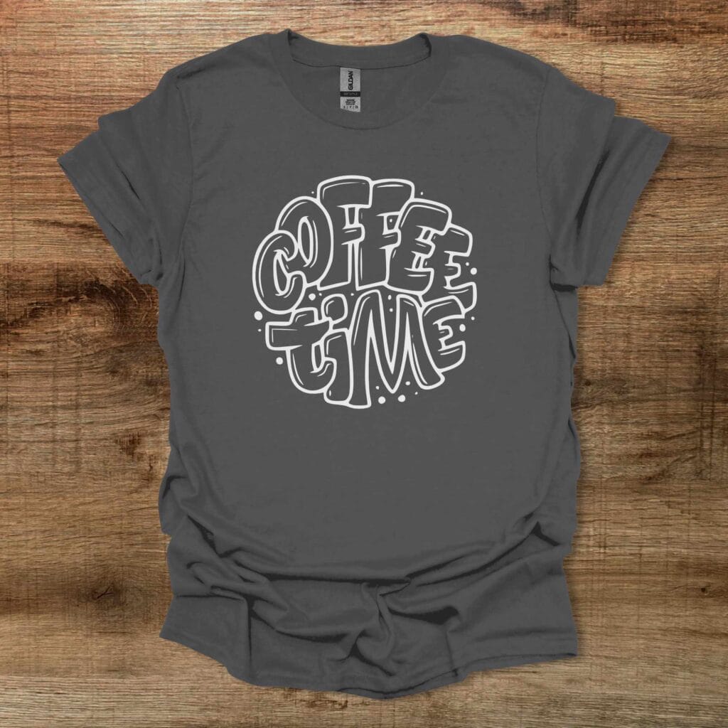 Coffee Time Typography Charocal T-Shirt Unisex Coffee time typography charocal t shirt unisex