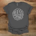 Coffee time typography charocal t shirt unisex