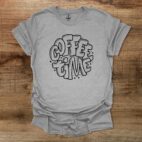 Coffee time typography sport grey t shirt unisex