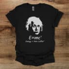 Einstein emc2 black t shirt unisex
