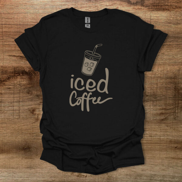 Iced coffee black t shirt unisex