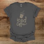 Iced coffee charocal t shirt unisex