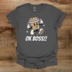 Ok boss mascot charocal t shirt unisex