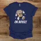 Ok boss mascot navy t shirt unisex