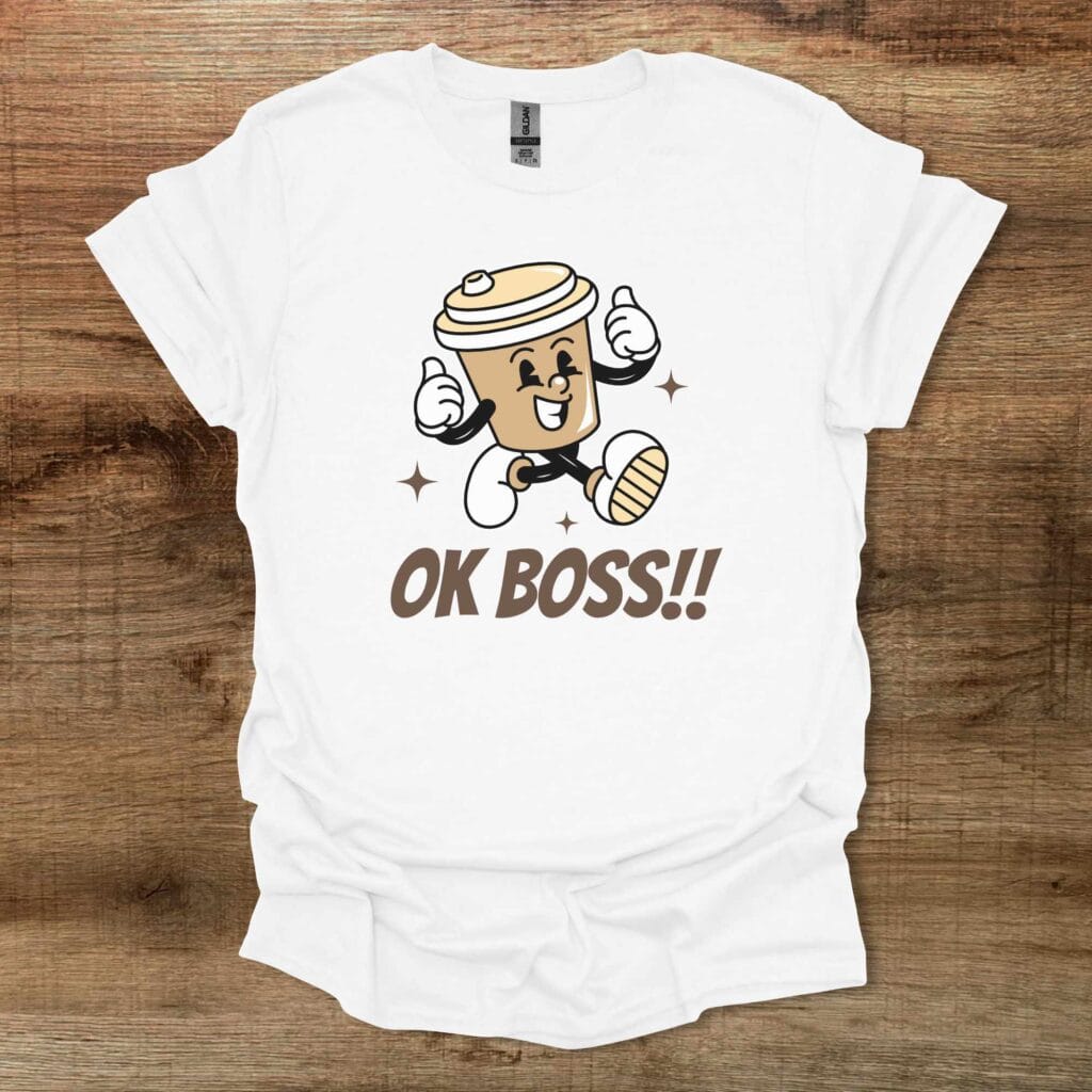 Ok Boss Mascot White T-Shirt Unisex Ok boss mascot white t shirt unisex