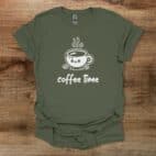 Coffee Time Mascot Military Green T Shirt Unisex