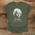 Einstein EMC2 Military Green T Shirt Unisex