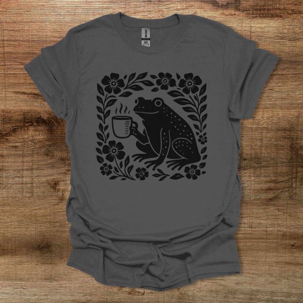 Boho Floral Coffee Frog Charocal T-Shirt Unisex Boho Floral Coffee Frog Charocal T Shirt Unisex