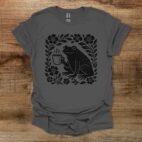 Boho Floral Coffee Frog Charocal T Shirt Unisex