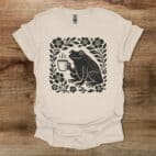Boho Floral Coffee Frog Natural T Shirt Unisex