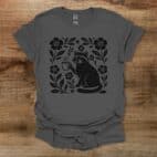 Boho Floral Coffee Raccoon Charocal T Shirt Unisex