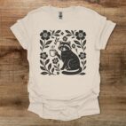 Boho Floral Coffee Raccoon Natural T Shirt Unisex