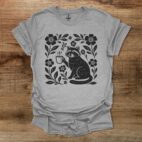 Boho Floral Coffee Raccoon Sport Grey T Shirt Unisex