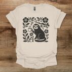 Boho Floral Coffee Sloth Natural T Shirt Unisex