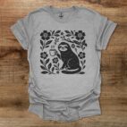 Boho Floral Coffee Sloth Sport Grey T Shirt Unisex