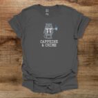 Caffeine & Crime Inspector Cat Charocal T Shirt Unisex