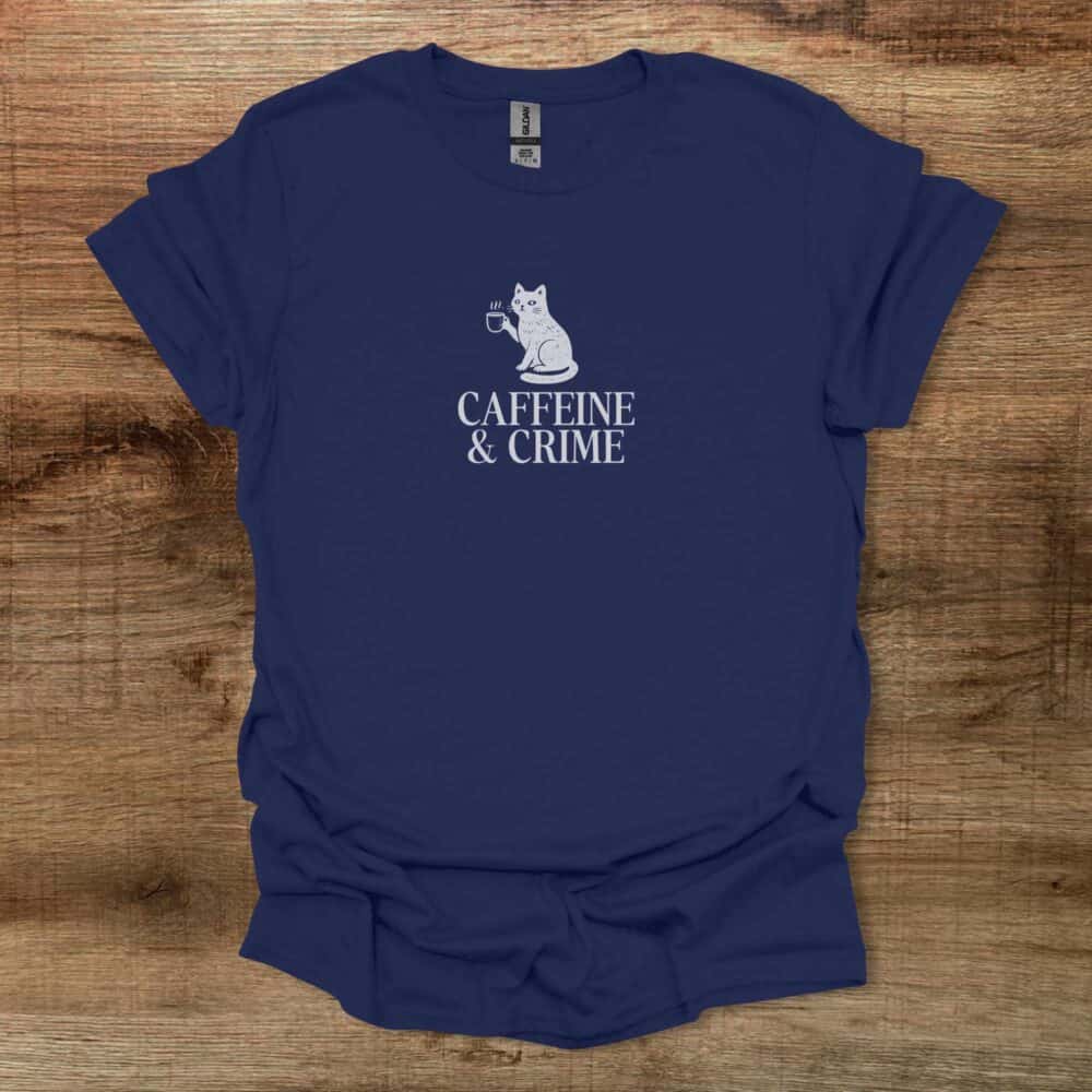 Caffeine & Crime Navy T-Shirt Unisex Caffeine & Crime Navy T Shirt Unisex