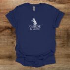 Caffeine & Crime Navy T Shirt Unisex