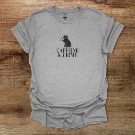 Caffeine & Crime Sport Grey T Shirt Unisex
