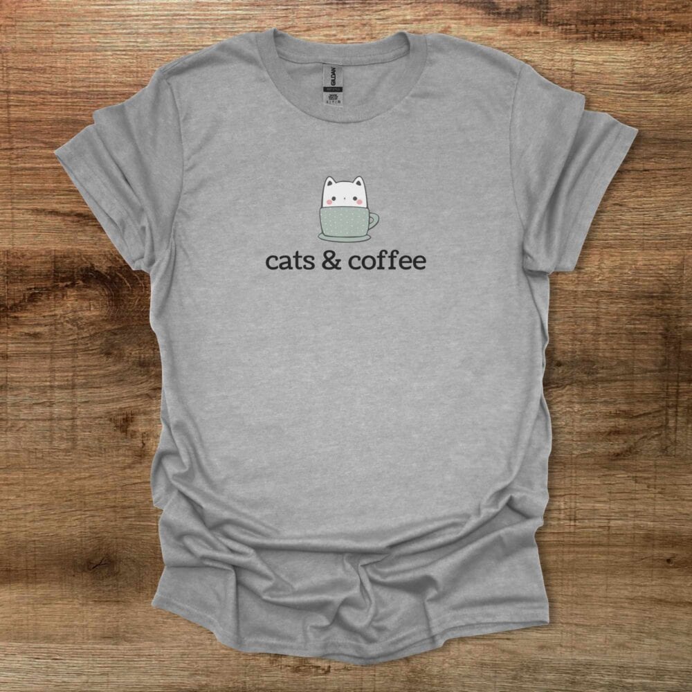 Cats & Coffee Clip Art Sport Grey T-Shirt Unisex Cats & Coffee Clip Art Sport Grey T Shirt Unisex
