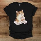Coffee Addict Cute Cat Black T Shirt Unisex