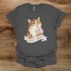 Coffee Addict Cute Cat Charocal T Shirt Unisex