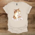 Coffee Addict Cute Cat Natural T Shirt Unisex