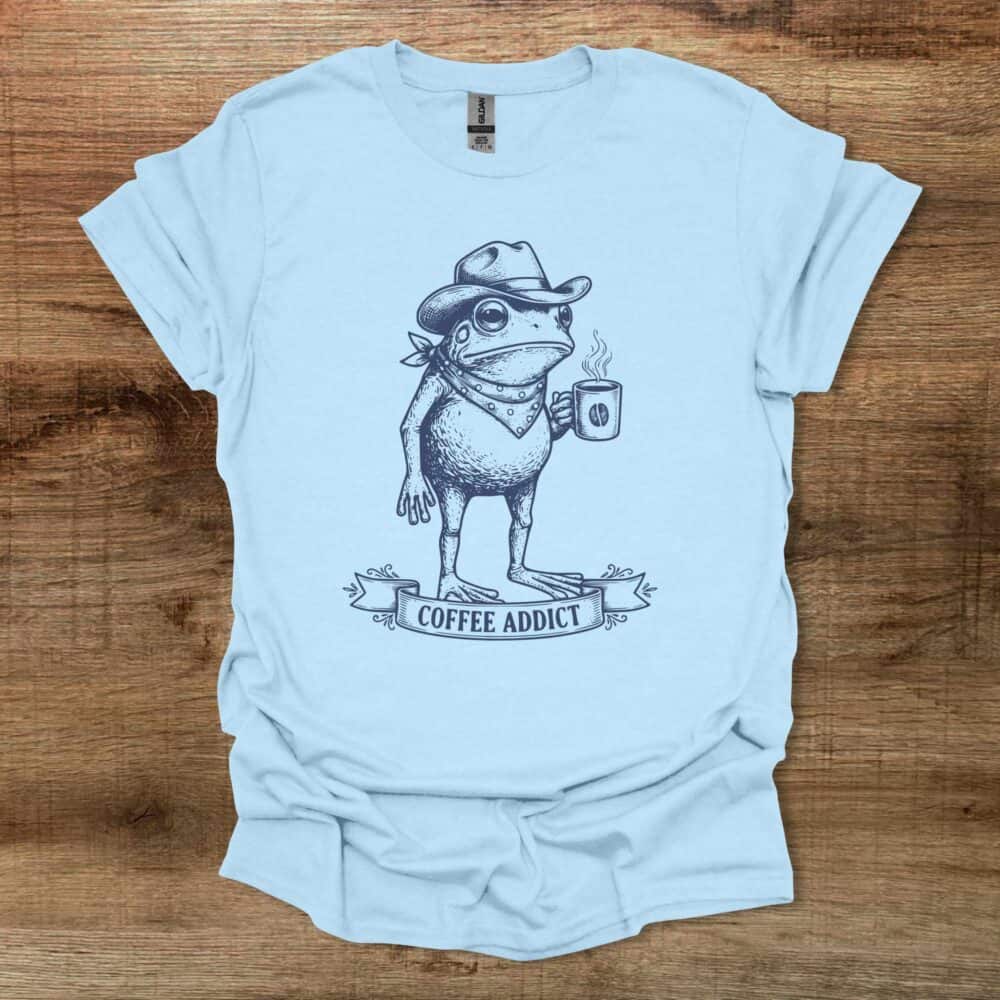 Coffee Addict Frog Light Blue Coffee Addict Frog Light Blue