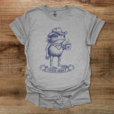 Coffee Addict Frog Sport Grey T Shirt Unisex