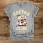Coffee Club Mascot Freshly Brewed Sport Grey T Shirt Unisex