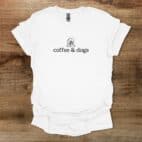 Coffee & Dogs White T Shirt Unisex