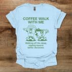 Coffee Walk With Me Mascot Light Blue