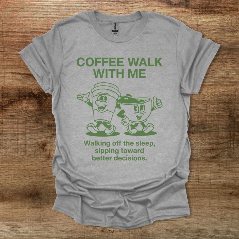 Coffee Walk With Me Mascot Sport Grey T-Shirt Unisex Coffee Walk With Me Mascot Sport Grey T Shirt Unisex