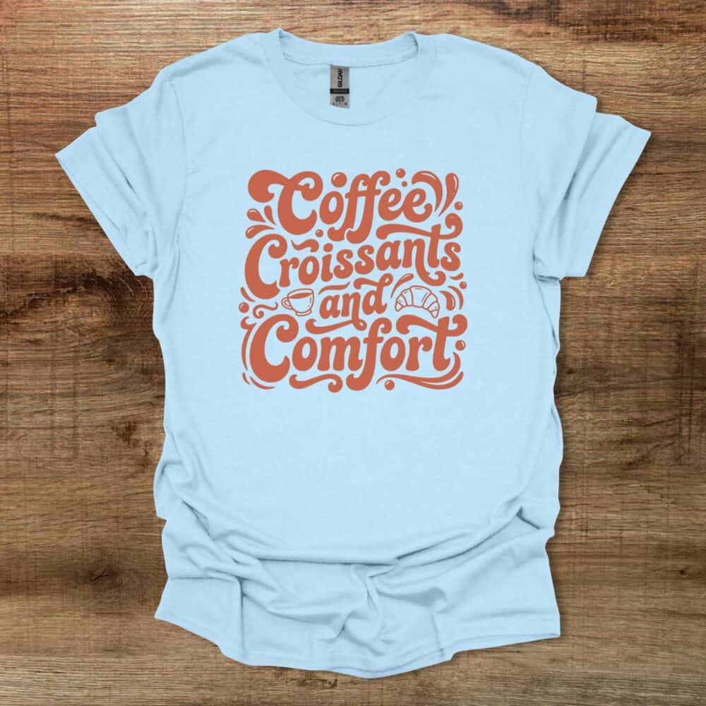 Coffee and Croissants Lettering Light Blue Coffee and Croissants Lettering Light Blue