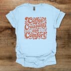 Coffee and Croissants Lettering Light Blue