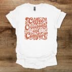 Coffee and Croissants Lettering White T Shirt Unisex