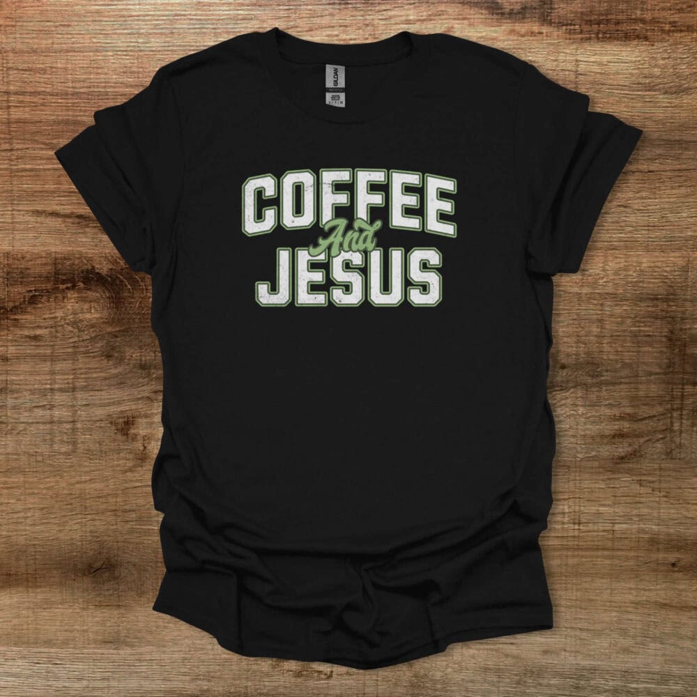 Coffee and Jesus Black T-Shirt Unisex Coffee and Jesus Black T Shirt Unisex